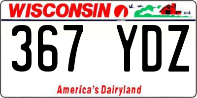 WI license plate 367YDZ