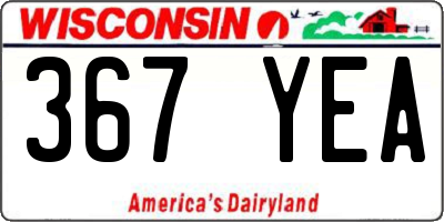 WI license plate 367YEA