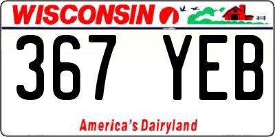 WI license plate 367YEB