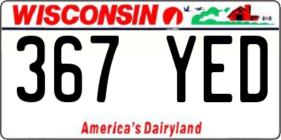 WI license plate 367YED