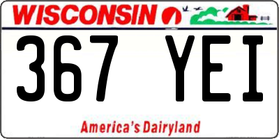 WI license plate 367YEI