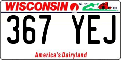 WI license plate 367YEJ
