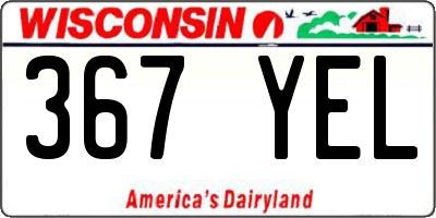 WI license plate 367YEL