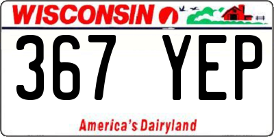 WI license plate 367YEP