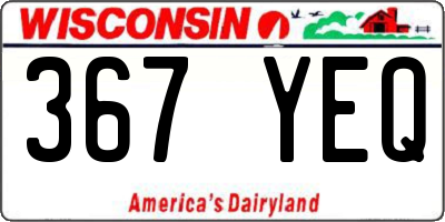 WI license plate 367YEQ