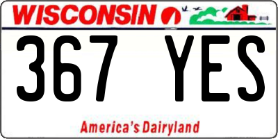 WI license plate 367YES