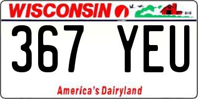 WI license plate 367YEU