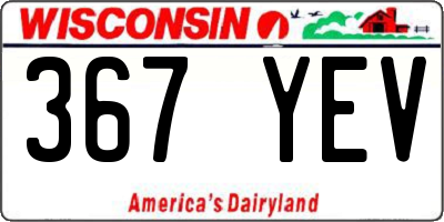 WI license plate 367YEV
