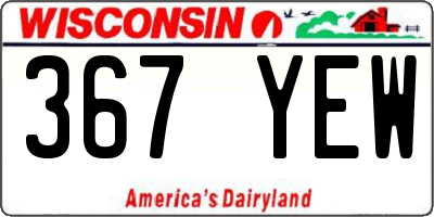 WI license plate 367YEW