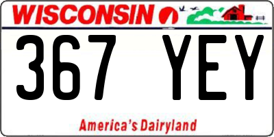 WI license plate 367YEY