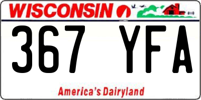 WI license plate 367YFA
