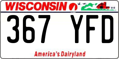 WI license plate 367YFD