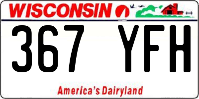 WI license plate 367YFH