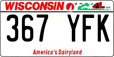 WI license plate 367YFK