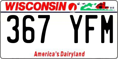WI license plate 367YFM