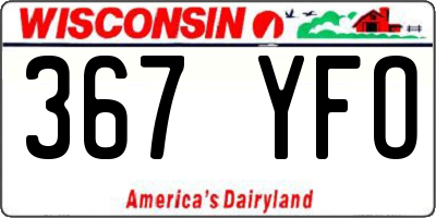 WI license plate 367YFO