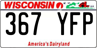 WI license plate 367YFP