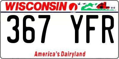 WI license plate 367YFR