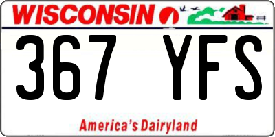 WI license plate 367YFS