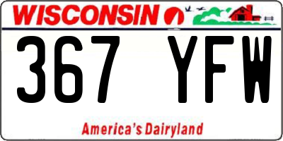 WI license plate 367YFW