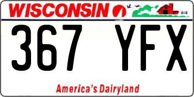 WI license plate 367YFX