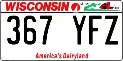 WI license plate 367YFZ
