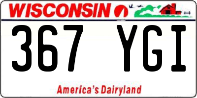WI license plate 367YGI