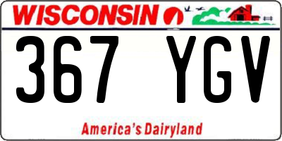 WI license plate 367YGV