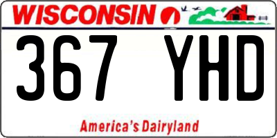 WI license plate 367YHD