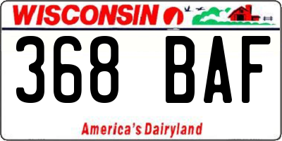 WI license plate 368BAF