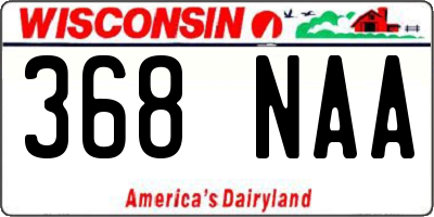 WI license plate 368NAA