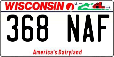 WI license plate 368NAF