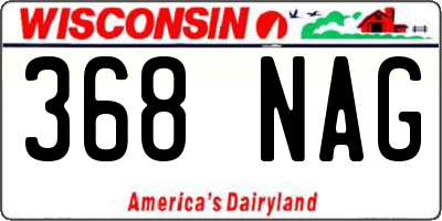 WI license plate 368NAG