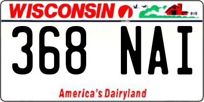 WI license plate 368NAI