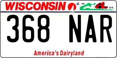 WI license plate 368NAR