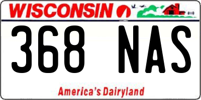 WI license plate 368NAS