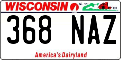 WI license plate 368NAZ