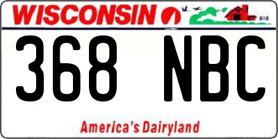WI license plate 368NBC