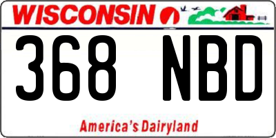 WI license plate 368NBD