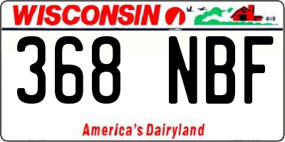 WI license plate 368NBF