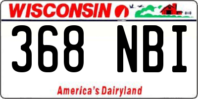 WI license plate 368NBI