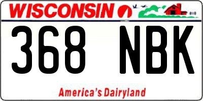 WI license plate 368NBK