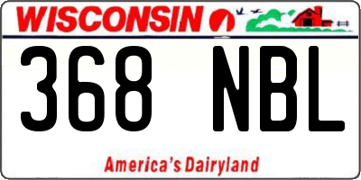 WI license plate 368NBL