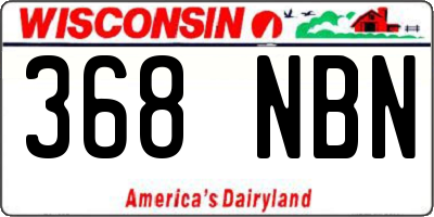 WI license plate 368NBN