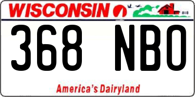 WI license plate 368NBO