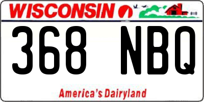 WI license plate 368NBQ