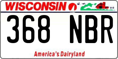 WI license plate 368NBR