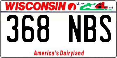 WI license plate 368NBS