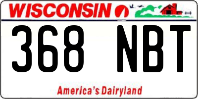 WI license plate 368NBT