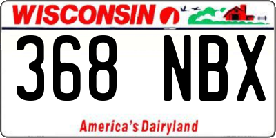 WI license plate 368NBX